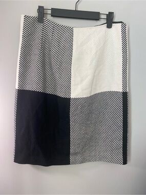 Talbots Black and White Block Pencil Skirt
